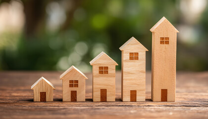 Homes in ascending order of the growth chart. Rising house prices. Growing rates of new construction, housing demand and real estate boom