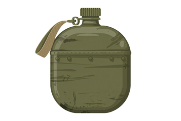 Classic military canteen ready for outdoor adventures and survival needs