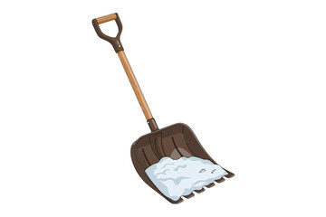 Winter snow removal shovel illustration, ready for seasonal cleanup