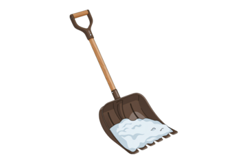 Winter snow removal shovel illustration, ready for seasonal cleanup