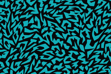 Fototapeta premium Seamless Geometric Abstract PatternModern Turquoise and Black Graphic BackgroundAbstract Sharp Shapes Seamless Pattern