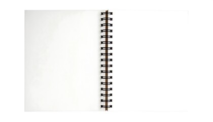 Open spiral-bound notebook with blank pages