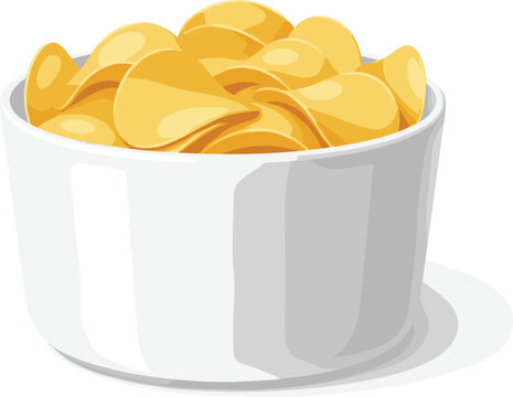 Potato chips, snack food, crispy chips, fast food, junk food, salty snack, tasty appetizer, bowl of chips, crunchy, delicious