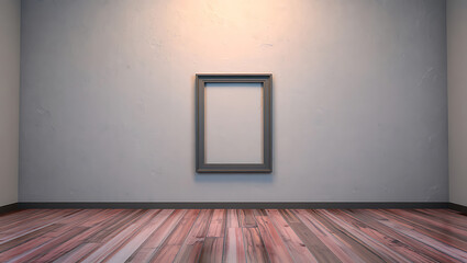 Empty frame hanging on the wall mockup