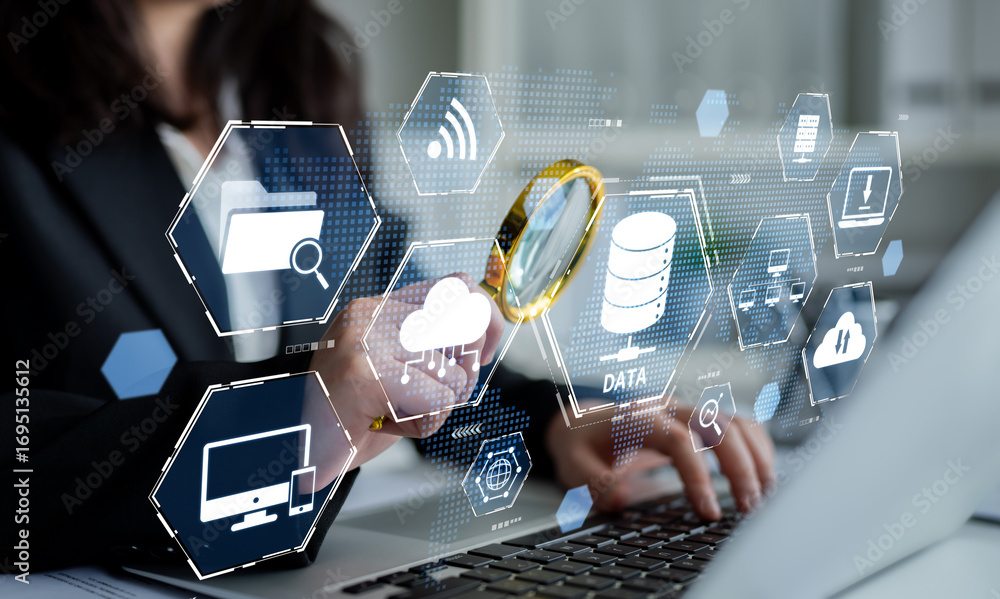 Poster cloud computing, cloud strategy, and cloud technology transforming digital infrastructure with scala