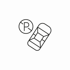 no parking zone icon sign vector