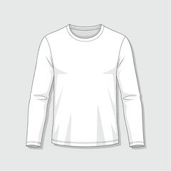 A versatile blank white long-sleeve shirt template for creative design projects, offering an ideal canvas for custom apparel graphics and branding presentations