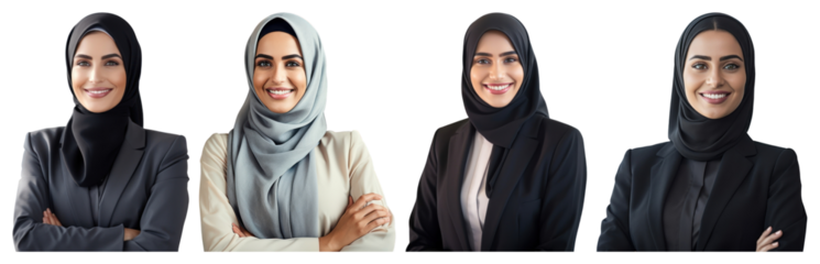 PNG Confident professional women smiling, element set on transparent background