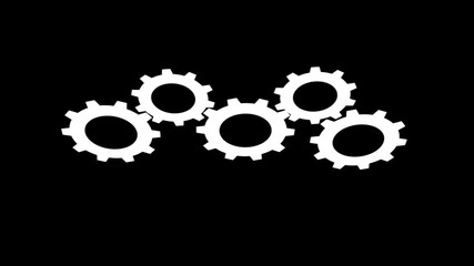 Glowing Settings Animated icon, cogwheel gear icon logotype rotating animation. Cogs mechanism . Technology setting icon concept. 4k video