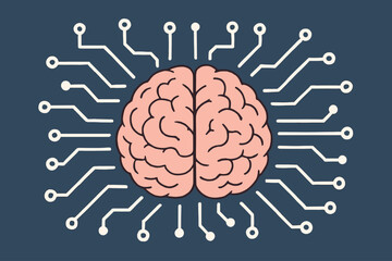 Artificial Intelligence Brain with Circuit Connections – Neural Network Concept Illustration