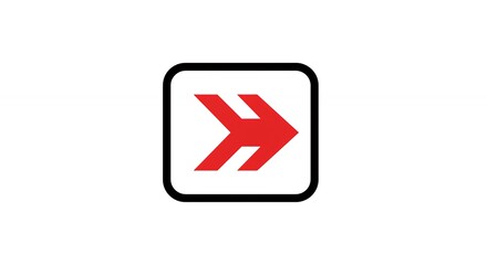 Directional arrow symbol icon sign on white background