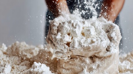 Artistic medium shot of ecofriendly cornstarch packaging being handheld isolating the organic texture against a softly blurred backdrop