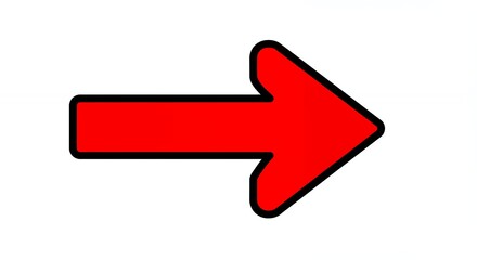 Red arrow sign indicating directional movement forward