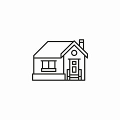 simple suburban house icon sign vector
