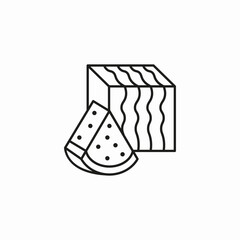 sliced square watermelon icon sign vector