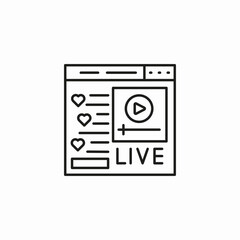 website live stream icon sign vector