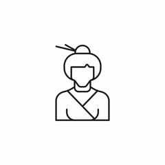 woman with bun icon sign vector