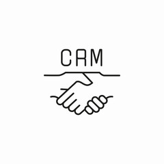 crm handshake icon icon sign vector