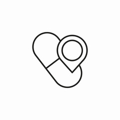 heart map pin icon sign vector
