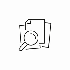 magnifying glass documents icon sign vector