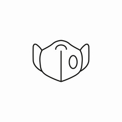 protective mask with valve icon sign vector