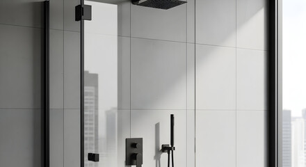 Modern Bathroom Design Featuring Shower Fixtures And Contemporary Architectural Details