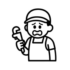 character emotion plumber fear vector on white background
Vector icon character with emotion