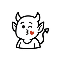 character emotion demon kiss vector on white background
Vector icon character with emotion