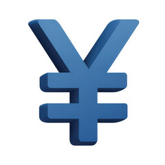 Obraz premium Clean blue 3d yen symbol for financial and currency related concepts illustration