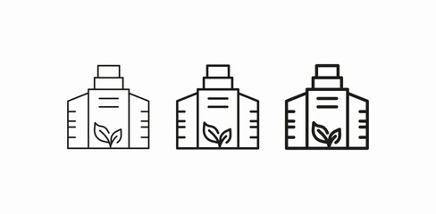 factory building leaves icon sign vector