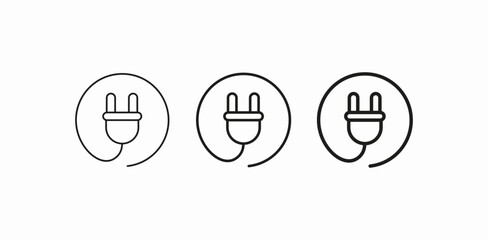 plug cord circle icon sign vector