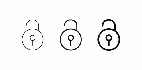 unlocked padlock security icon sign vector