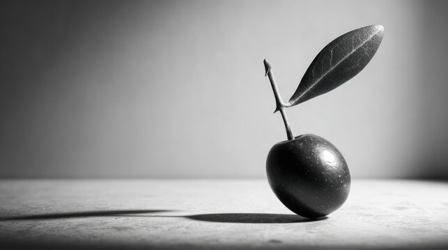 Black and white fruit still life image