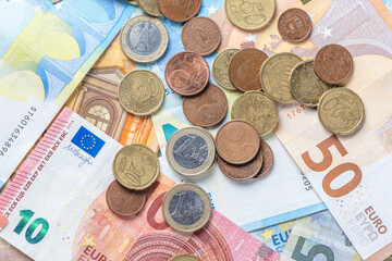 European money background with euros