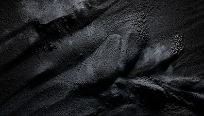 Heavy Charcoal Texture With Powder Smudges In Rich Black For Creative Design