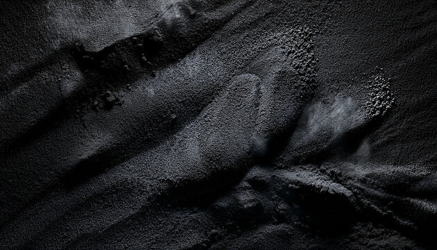 Heavy Charcoal Texture With Powder Smudges In Rich Black For Creative Design