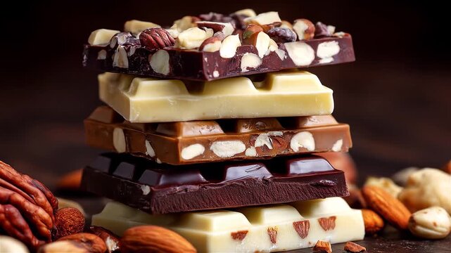 Delightful gourmet chocolate creation at a cozy artisan shop showcasing unique flavors and textures in a beautifully arranged display