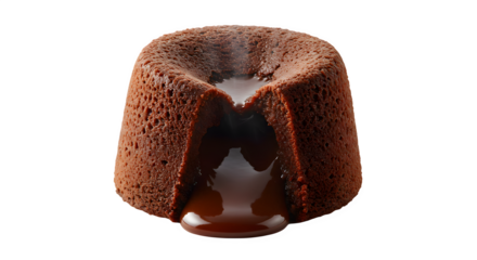 lava cake isolated on white background, delicious lava cake