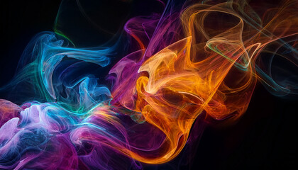 Obraz premium Abstract Fractal Background With Colorful Smoke
