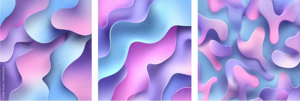 Poster abstract waves of pastel colors create a visually captivating pattern that inspires creativity and t