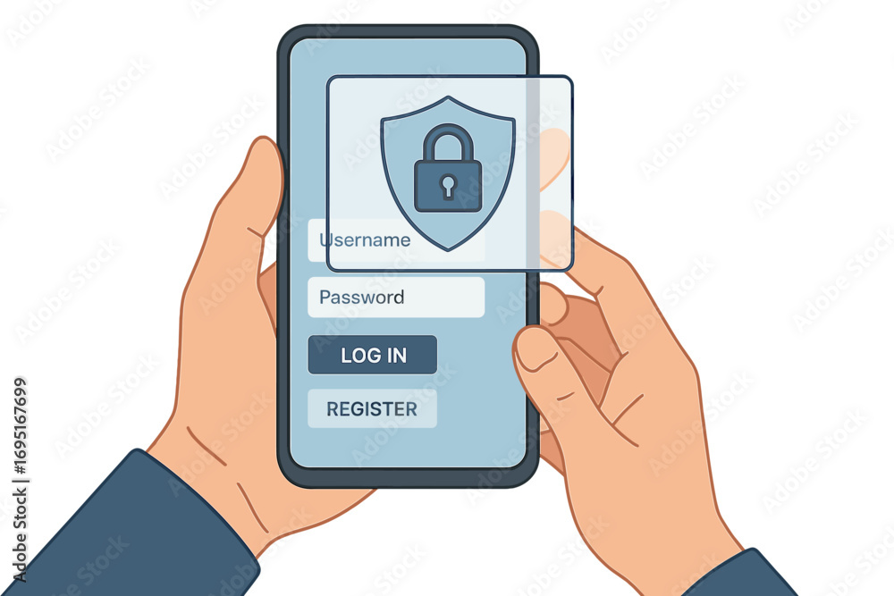 Poster safeguard personal smartphone data through a cybersecurity framework, while business experts emphasi