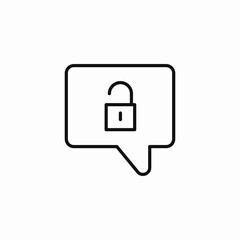 Obraz premium open lock message icon sign vector