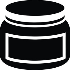 Elegant Silhouette Vector of a Skincare Cream Jar Perfect for Beauty and Cosmetic Product Designs and Packaging Concepts