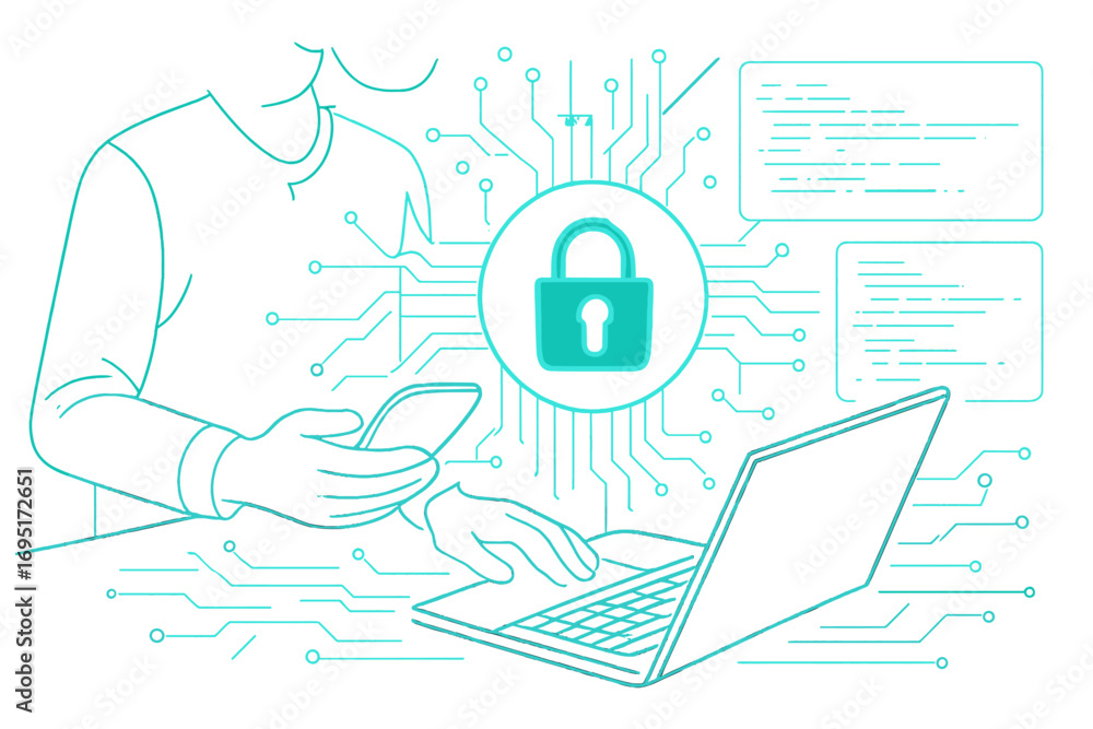 Aufkleber improving cybersecurity in the digital era by safeguarding data and networks through cutting‑edge te