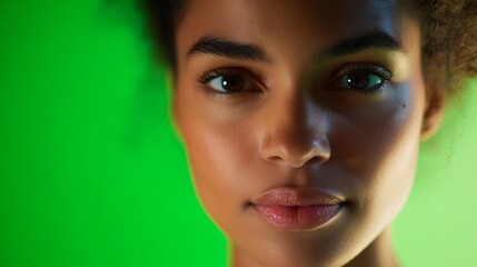 A closeup of the speakers face shows determination and focus highlighting their inspiring message.