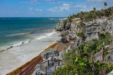 Tulum, Mexico - May 19, 2025: Tulum archaeological site in Quintana Roo, Mexico.