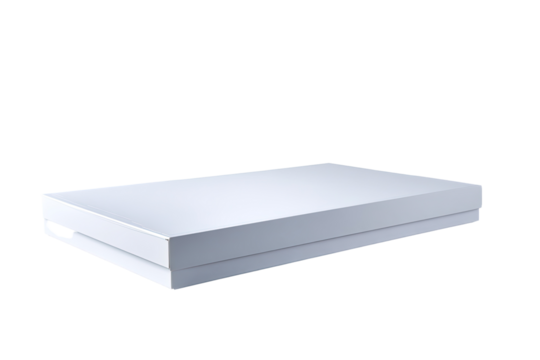 Blank white rectangular box, lying flat