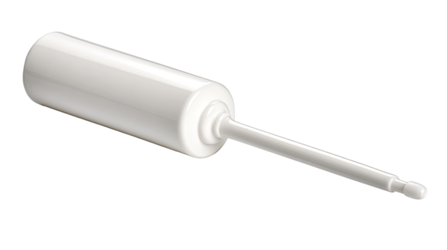 White plastic applicator, isolated, studio, medical background, cosmetic use