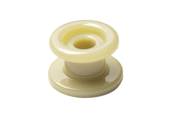 Cream plastic knob isolated on white background
