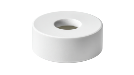 White plastic spacer, isolated, studio, background, industrial